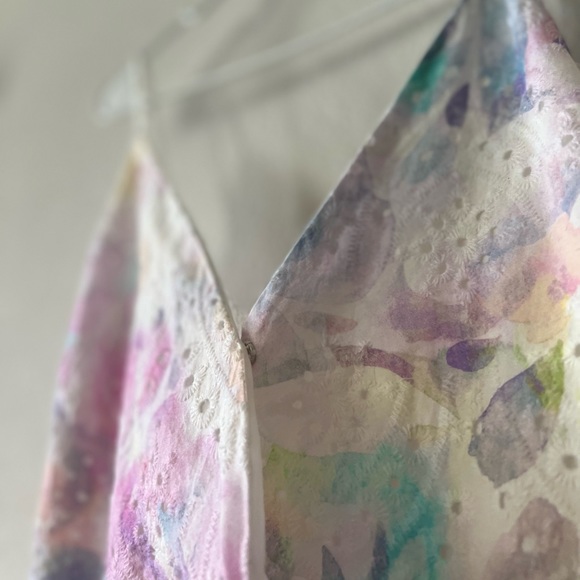 SOLD 🐰 Adyson Parker Spring Lilac Cotton Eyelet Embroidered V-neck Maxi Dress - Picture 8 of 8